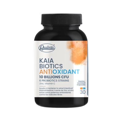 Probióticos Qualivits Kaia Biotics Antioxidante 30 Cápsulas Gastroresistentes 