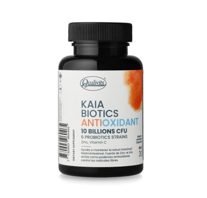 Probióticos Qualivits Kaia Biotics Antioxidante 30 Cápsulas Gastroresistentes 