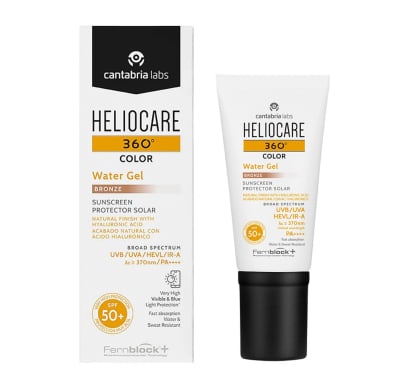 Protector Solar Heliocare 360° Water Gel Color Bronze Fps50+ 50 Ml