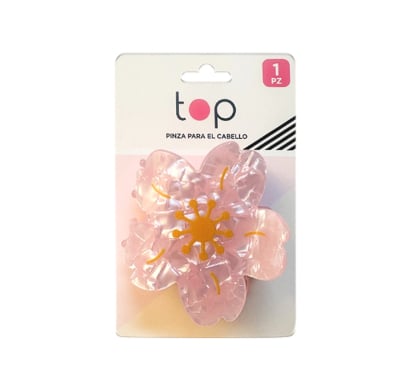 Pinza Para El Pelo Top Flor Rosa 1 Unidad