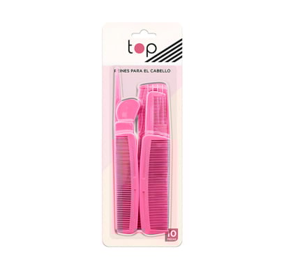 Set de Peines Top 10 Unidades Colores Surtidos