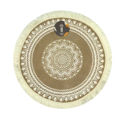 Individual Farma Hogar Circular Blanco Y Beige 1 Unidad