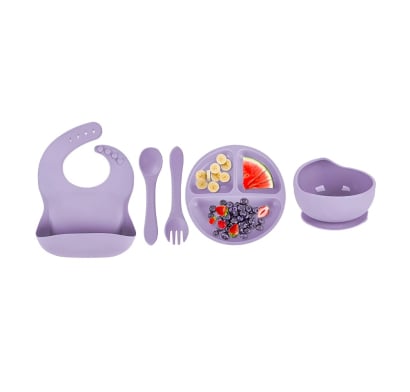 Set Alimentación Rabbit De Silicona Lila 6 Unidades