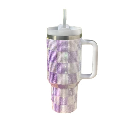 Vaso Farma Hogar Con Brillos Cuadrille 