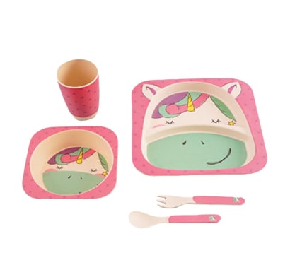 Set Alimentación Rabbit De Bambú Unicornio 5 Unidades