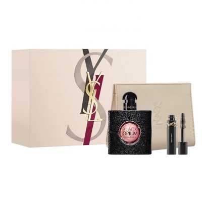 Cofre Yves Saint Laurent Perfume Black Opium Edp 50 Ml + Máscara De Pestañas Lash Clash + Neceser 