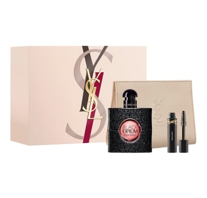 Cofre Yves Saint Laurent Perfume Black Opium Edp 50 Ml + Máscara De Pestañas Lash Clash + Neceser 