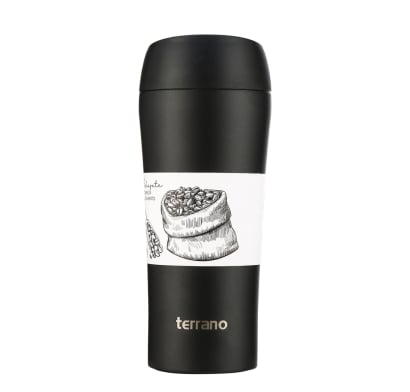 Vaso Térmico Terrano Con Botón Negro 450 Ml