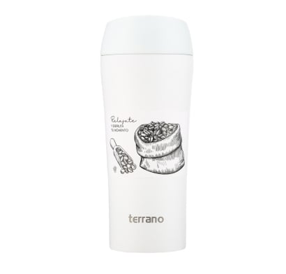 Vaso Térmico Terrano Con Botón Blanco 450 Ml