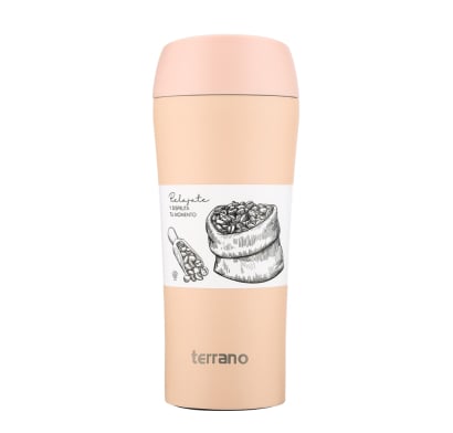 Vaso Térmico Terrano Con Botón Rosado 450 Ml