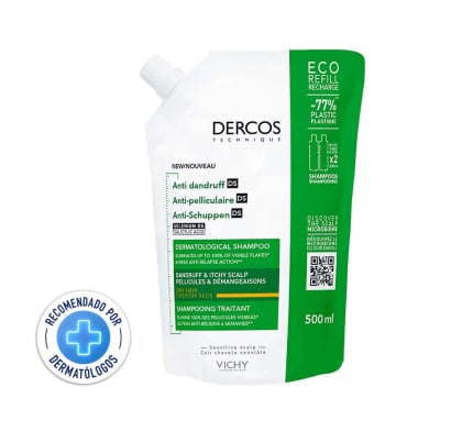 Shampoo Dercos Anticaspa Cabello Seco Refill 500 Ml