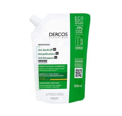 Shampoo Dercos Anticaspa Cabello Seco Refill 500 Ml