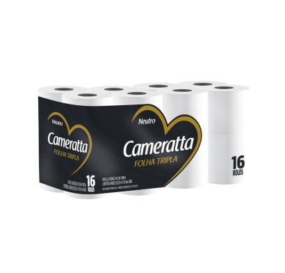 Papel Higiénico Cameratta Tiple Hoja 20 M 16 Rollos