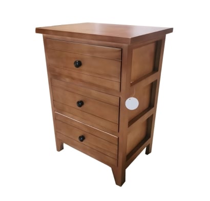 Mesa De Luz Selecta 3 Cajones Miel