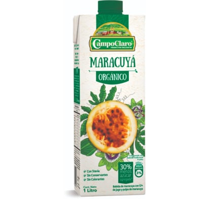 Jugo Orgánico Campo Claro De Maracuyá 1 L