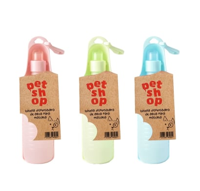 Botella Dispensadora de Agua Petshop para Mascotas 1 Unidad Colores Surtidos