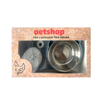 Plato para Mascotas Petshop con Dispensador de Agua