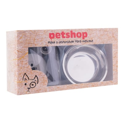 Plato para Mascotas Petshop con Dispensador de Agua