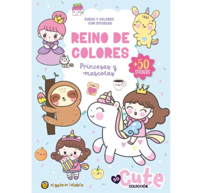 Libro Reino De Colores Princesas Y Mascotas Con Stickers