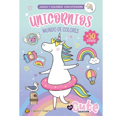 Libro Unicornios Mundo De Colores Con Stickers