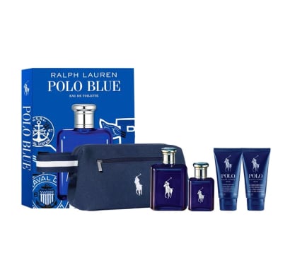 Cofre Ralph Lauren Perfume Polo Blue Edt 125 Ml + Edt 40 Ml + Gel De Ducha 50 Ml + After Shave 50 Ml