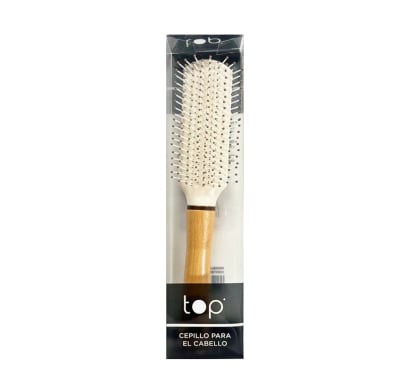 Cepillo para el Pelo Top Premium Rectangular con Mango de Madera 