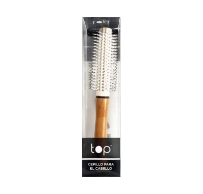 Cepillo para el Pelo Top Premium Cilíndrico con Mango de Madera 