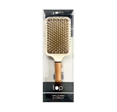 Cepillo para el Pelo Top Premium Cuadrado con Mango de Madera