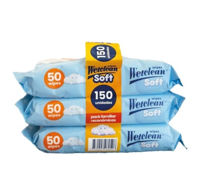 Toallitas Húmedas Wetclean Soft 150 Unidades