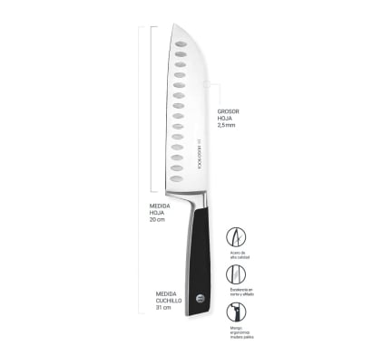 Cuchillo Santoku Hugo Soca Grande