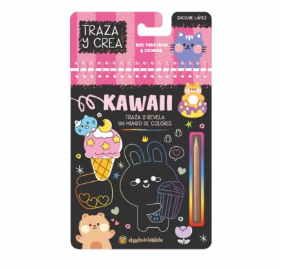 Libro Traza Y Crea - Kawaii