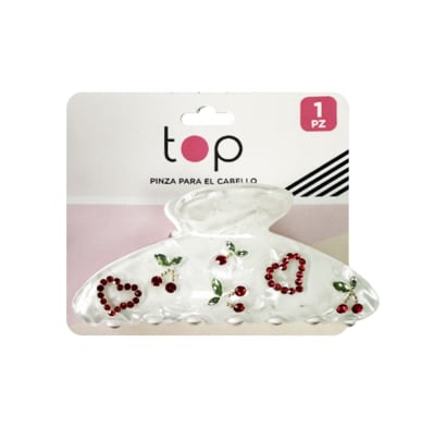 Pinza para el Pelo Top Cereza y Corazón 1 Unidad