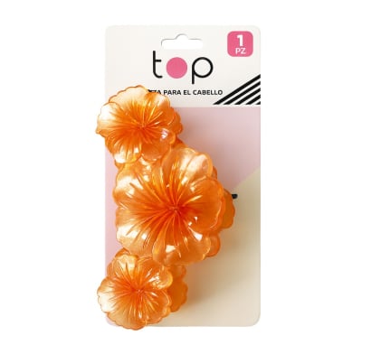 Pinza para el Pelo Top Flores Naranjas 1 Unidad
