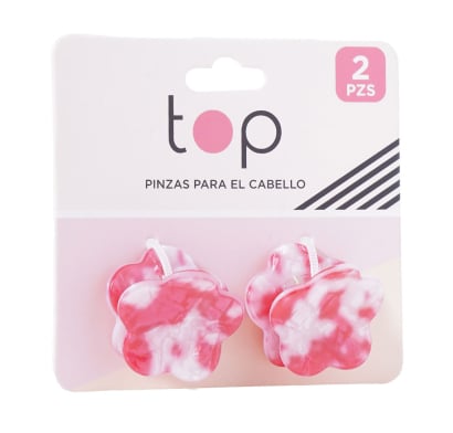 Pinza para el Pelo Top Flores Rosas 2 Unidades