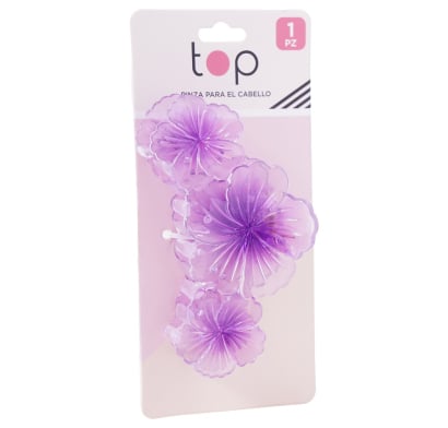 Pinza para el Pelo Top Flores Violetas 1 Unidad