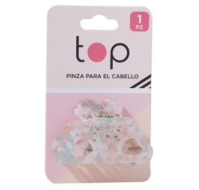 Pinza para el Pelo Top Rosa y Verde Brillos 1 Unidad
