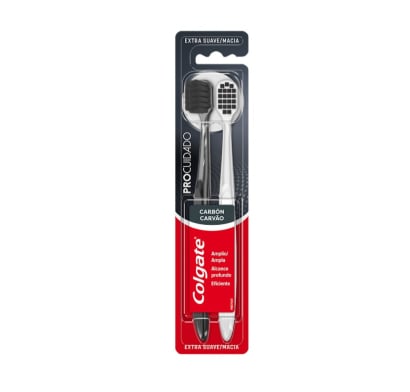 Cepillo de Dientes Colgate Pro Cuidado Carbón 2 Unidades