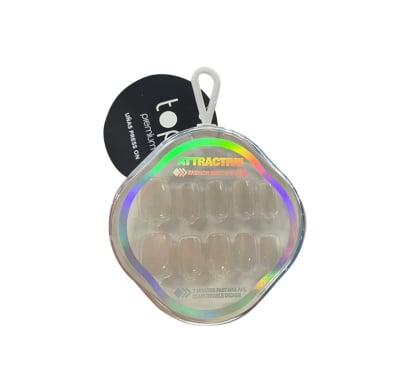 Uñas Adhesivas Top Premium Press On Plateadas 30 Unidades 