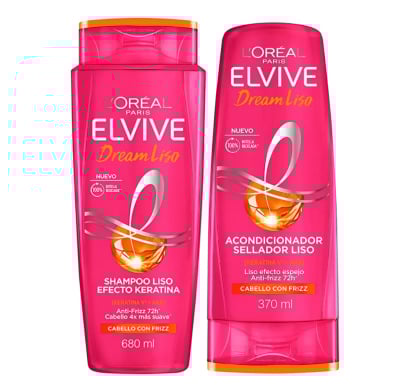 Pack Elvive Dream Liso Shampoo 680 ml + Acondicionador 370 ml