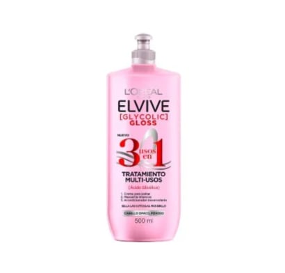 Crema para Peinar Elvive Glycolic Gloss 3 en 1 500 ml 