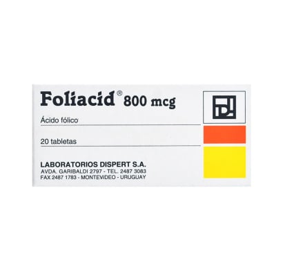 Foliacid 800 Mcg 20 Tabletas