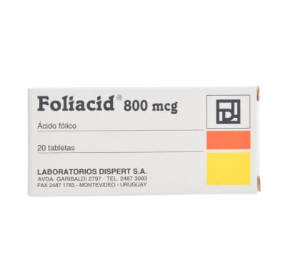 Foliacid 800 Mcg 20 Tabletas
