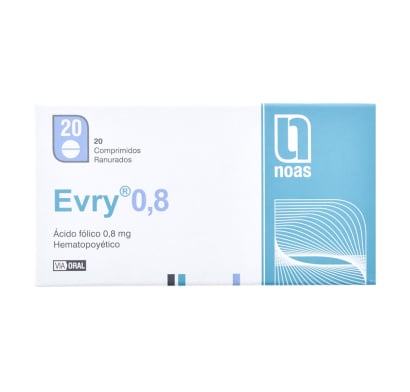 Evry 0.8 Mg 20 Comprimidos Ranurados