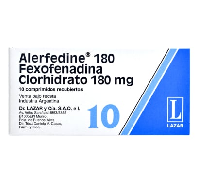 Alerfedine 180 Mg 10 Comprimidos Recubiertos