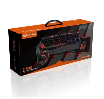 Kit Gamer Meetion 4 En 1 C 500 Teclado, Mouse, Mousepad Y Auriculares
