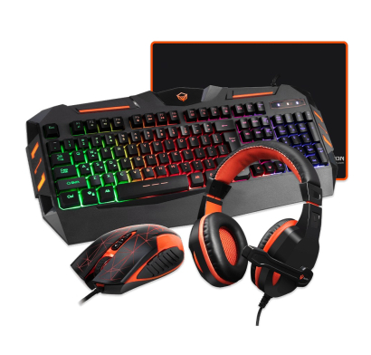 Kit Gamer Meetion 4 en 1 C 500 Teclado, Mouse, Mousepad y Auriculares