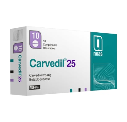Carvedil 25 Mg 10 Comprimidos