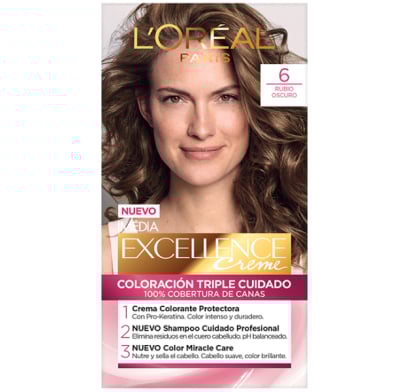 Tinta L'oréal Paris Excellence Creme N°6 Rubio Oscuro