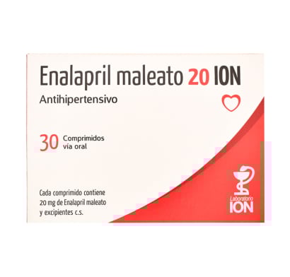 Enalapril Maleato Ion 20 Mg 30 Comprimidos