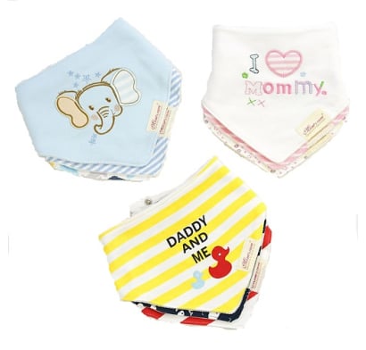 Set Baberos Bandana Akas Nena 3 Unidades Diseños Surtidos Talle único